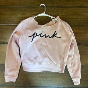 Victoria’s Secret Pink Fleece Off the Shoulder Sweatshirt